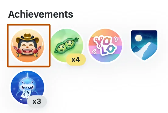 Capture officielle du profil GitHub avec la section Succès